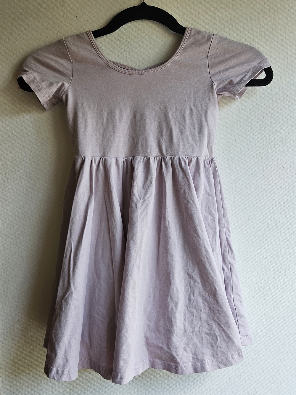 Girls Pale Lavender Cotton Cap Sleeve Babydoll Dress Size 5
